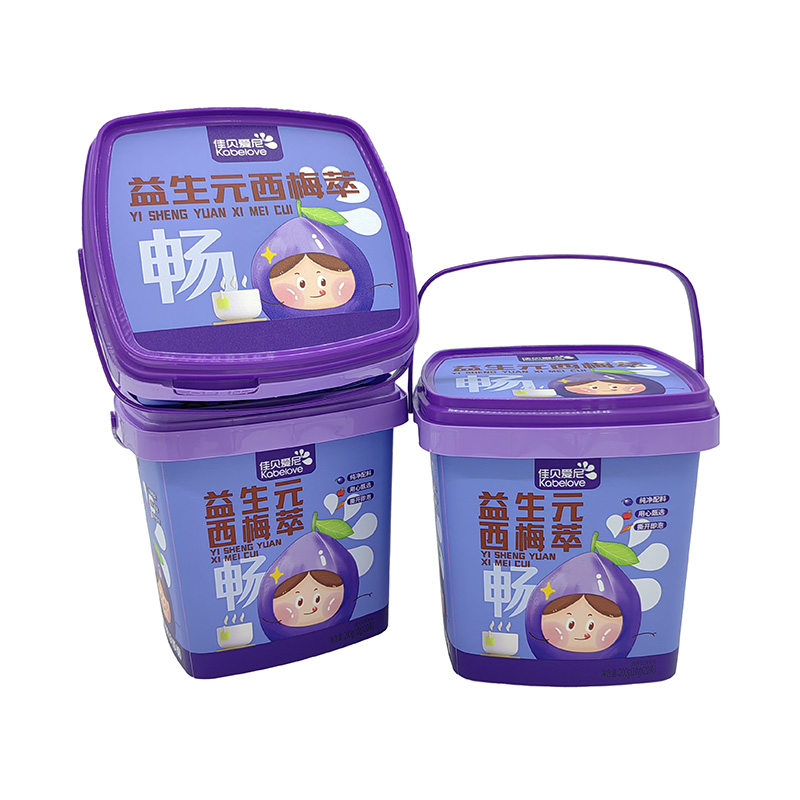 PP Plastic In Mold Label Square Bucket